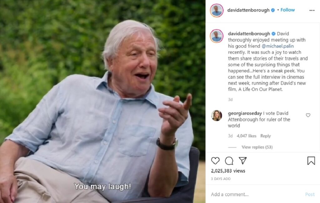 How Did 94-Year-Old David Attenborough Beat Jennifer Aniston's Record on Instagram?